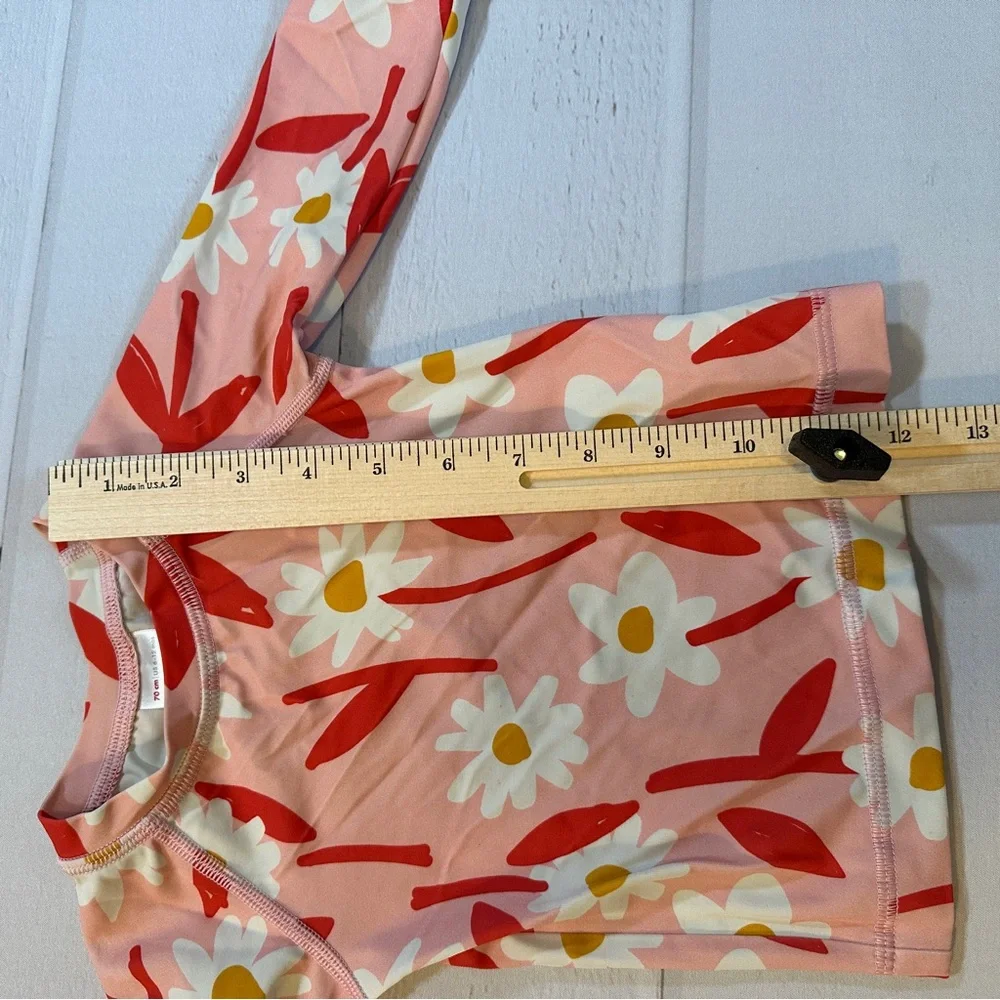 Hanna‎ Anderson Sunblock Rash Guard Happy Pink Daisies 6-12 mos 70cm